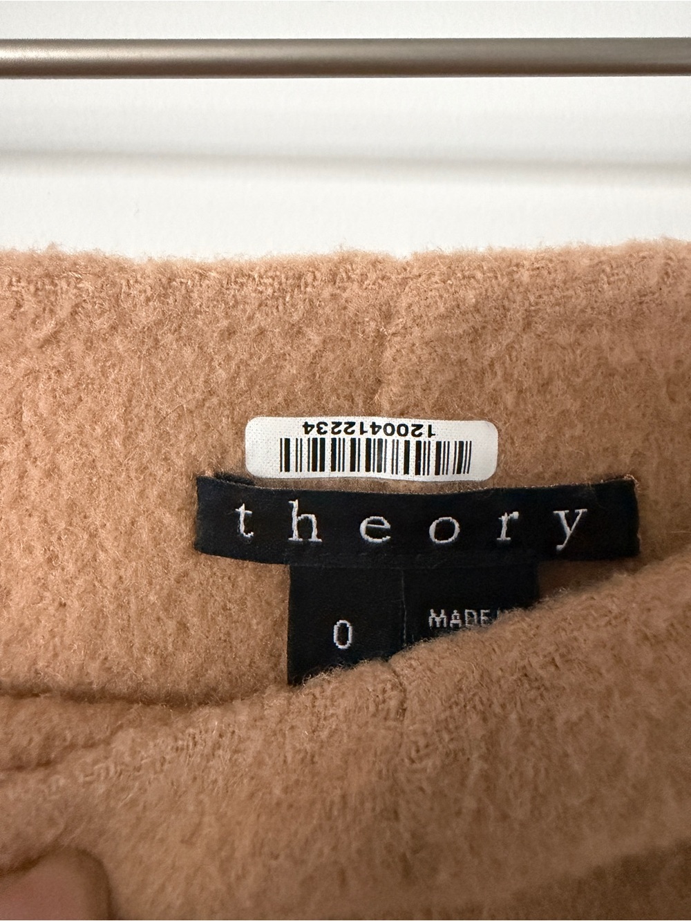 A-Line, High-Waisted Theory Camel Skirt - Picture 3 of 4
